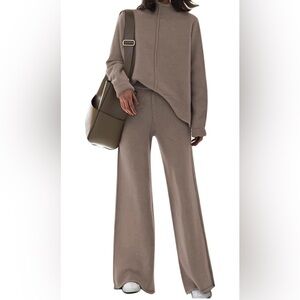 Fixmatti Women Sweater Set 2 Piece Knit Loungewear Set